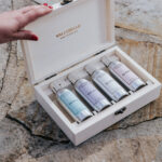 coffret en bois de 4 brumes de linge et de maisons